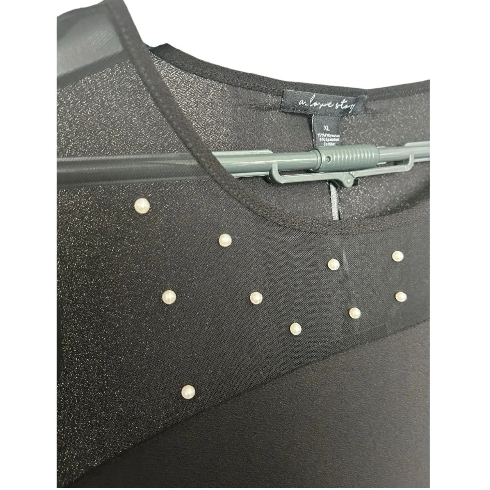 A Love Story Women’s Black Long Sleeve Top in size XL - Picture 4 of 7